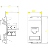 Vimar Netsafe 16359 RJ45 Socket Outlet, T568A/B Wiring, 8-Contact