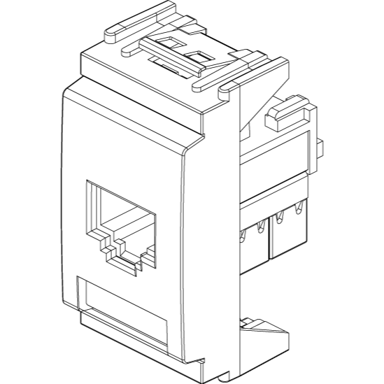 Vimar Netsafe 16359 RJ45 Socket Outlet, T568A/B Wiring, 8-Contact