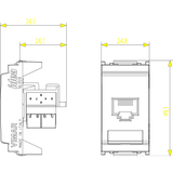 Vimar Netsafe 16359 RJ45 Socket Outlet, T568A/B Wiring, 8-Contact