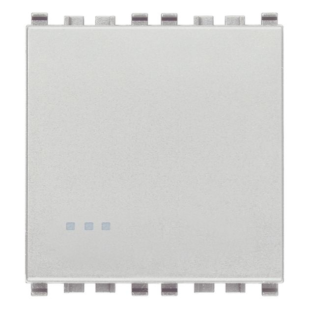 Vimar Eikon 1-Way Switch, 10AX 250V, Screwless Terminals, Replaceable Lightable Button