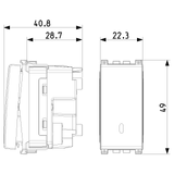 Vimar Arké Push Button, 1P NO, 10A 250V, Lightable, IP40
