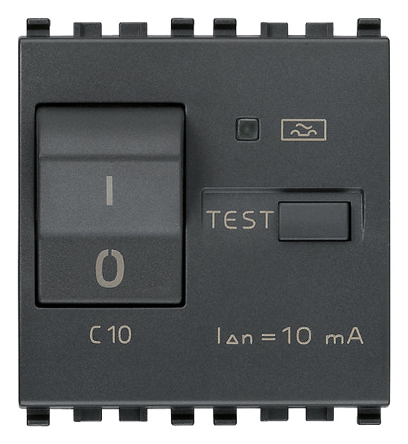 Vimar Eikon RCBO Circuit Breaker, 1P+N, 120-230V, 50/60 Hz, Type A RCD, IP40, 2 Modules