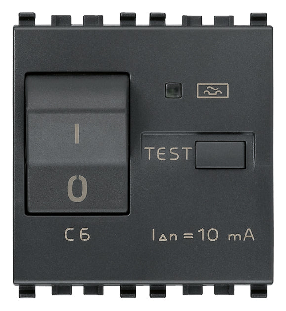 Vimar Eikon RCBO Circuit Breaker, 1P+N, 120-230V, 50/60 Hz, Type A RCD, IP40, 2 Modules