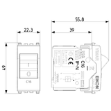 Vimar Eikon Miniature Circuit Breaker, 1P+N, C Curve, 120-230V AC, 50-60 Hz, IP40, 1 Module