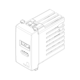 Vimar Arké USB Charging Outlet, 120-240V AC, 1 Module