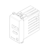 Vimar Arké USB Charging Outlet, 120-240V AC, 1 Module