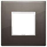 Vimar Eikon EVO 21642 2-Module Cover Plate, Square, Clamp Mount