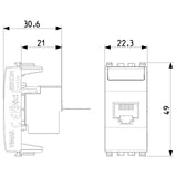 Vimar EIKON RJ45 Netsafe Outlet, T568A/B, Insulation-Piercing Terminals