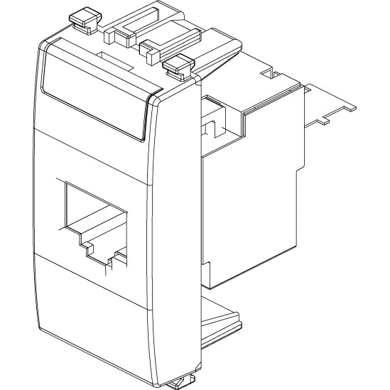 Vimar EIKON RJ45 Netsafe Outlet, T568A/B, Insulation-Piercing Terminals