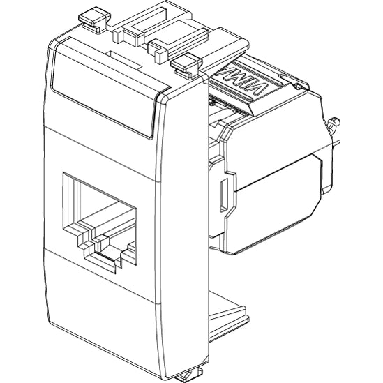 Vimar EIKON RJ45 Netsafe Outlet, T568A/B, Insulation-Piercing Terminals