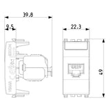 Vimar EIKON RJ45 Netsafe Outlet, T568A/B, Insulation-Piercing Terminals