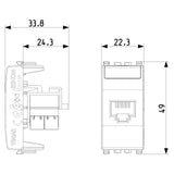Vimar EIKON RJ45 Netsafe Outlet, T568A/B, Insulation-Piercing Terminals