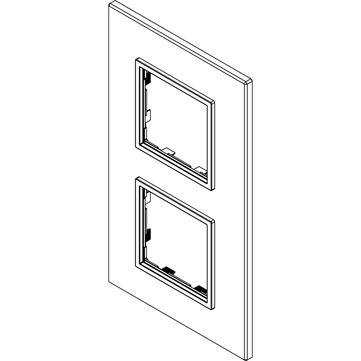 Vimar Eikon EVO 4-Module Cover Plate, 2+2 Layout, 71 mm Centers, Horizontal/Vertical Mount