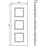 Vimar Eikon EVO 6-Module Cover Plate, 2+2+2 Layout, 71mm Centers