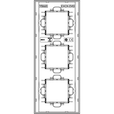 Vimar Eikon EVO 6-Module Cover Plate, 2+2+2 Layout, 71mm Centers