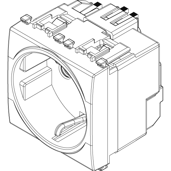 Vimar Eikon SICURY Schuko Socket Outlet, 2P+E, 16A 250V, 2M, IP20