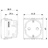 Vimar Eikon SICURY Schuko Socket Outlet, 2P+E, 16A 250V, 2M, IP20