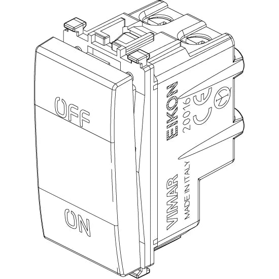 Vimar Eikon 2P 1-Way Switch, 20AX, 250V, IP40, Lightable