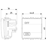 Vimar Eikon 2P 1-Way Switch, 20AX, 250V, IP40, Lightable
