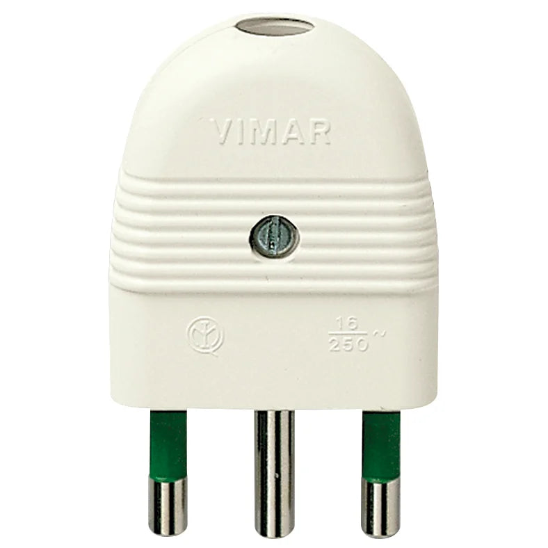 Vimar Mille Series 2P+E 16A Axial Plug, Italian S17, 250V, IP20