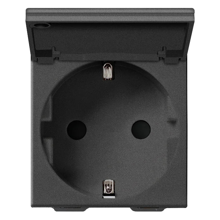 Vimar Neve Up German Standard SICURY Socket Outlet, 2P+E, 16A, 250V, 2 Modules