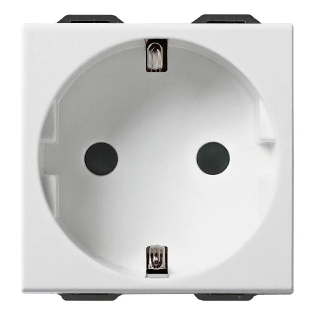 Vimar Neve Up German Standard SICURY Socket Outlet, 2P+E, 16A, 250V, 2 Modules