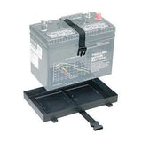 Attwood Marine Battery Tray with Strap, For 27/27M Batteries, 10-1/2 in Max Height, 12-3/8 x 7-1/8 in