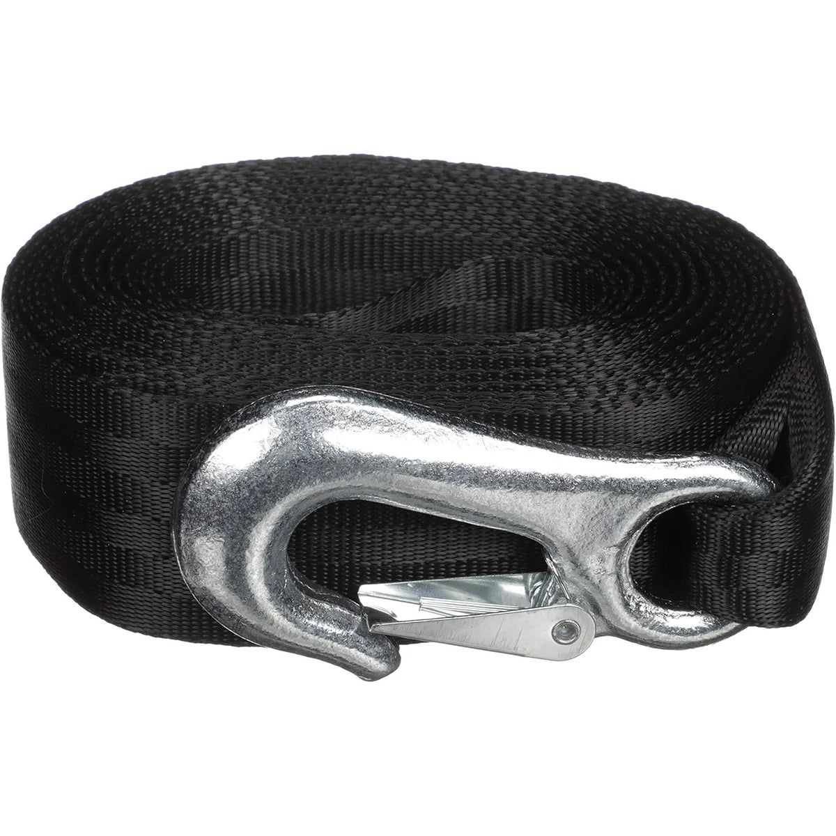 Attwood Marine Trailer Winch Strap, 2 in x 20 ft, 2,000 lb Capacity, Sewn-Loop End, Forged Steel Snap Hook