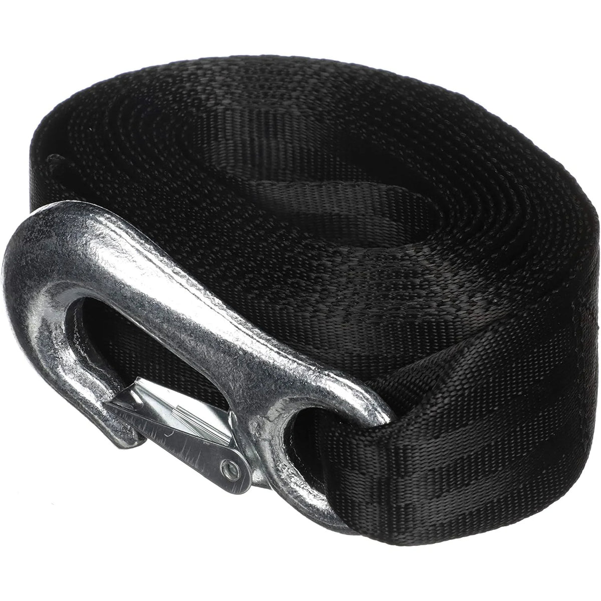 Attwood Marine Trailer Winch Strap, 2 in x 20 ft, 2,000 lb Capacity, Sewn-Loop End, Forged Steel Snap Hook