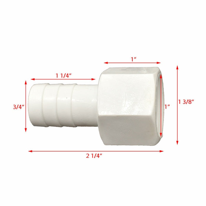 Attwood Marine Thread-to-Barb Connector, For 500-800 GPH Pumps, 3/4 in ID Hose, 3/4-14 NPSM