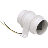 Attwood Marine Turbo 3000 Series Water-Resistant In-Line Bilge Blower, 3 in, 12V, 145 CFM, White Housing