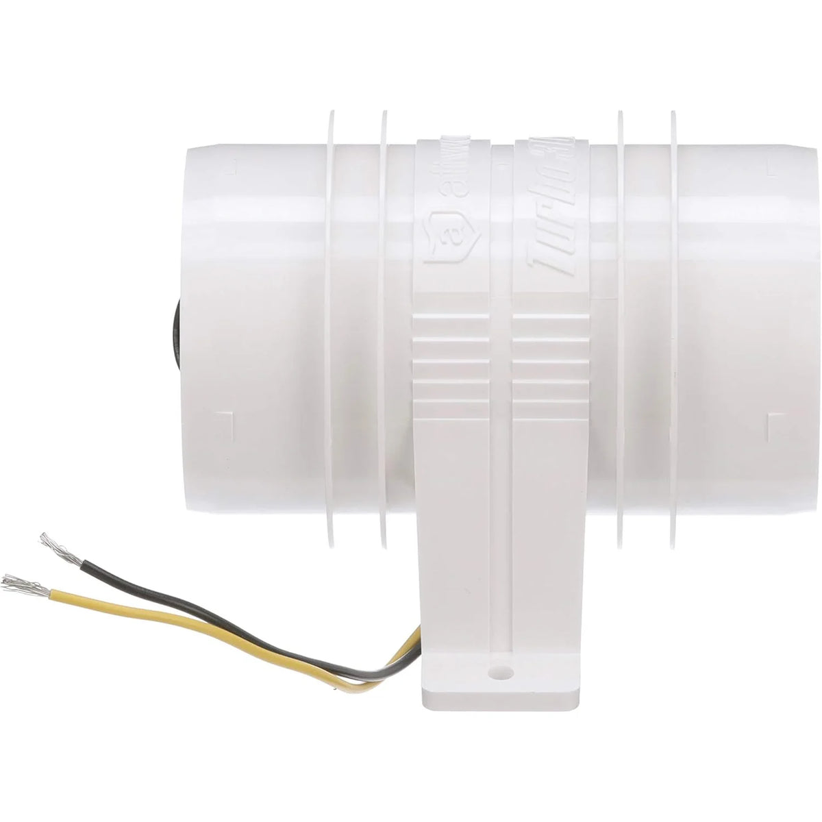 Attwood Marine Turbo 3000 Series Water-Resistant In-Line Bilge Blower, 3 in, 12V, 145 CFM, White Housing