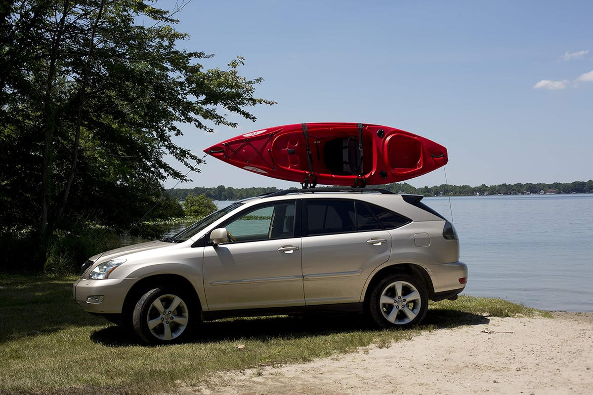 Attwood Marine Kayak Roof Rack Mount, Fits Existing Roof Racks, J-Style, 120 lb Capacity, 2 Straps