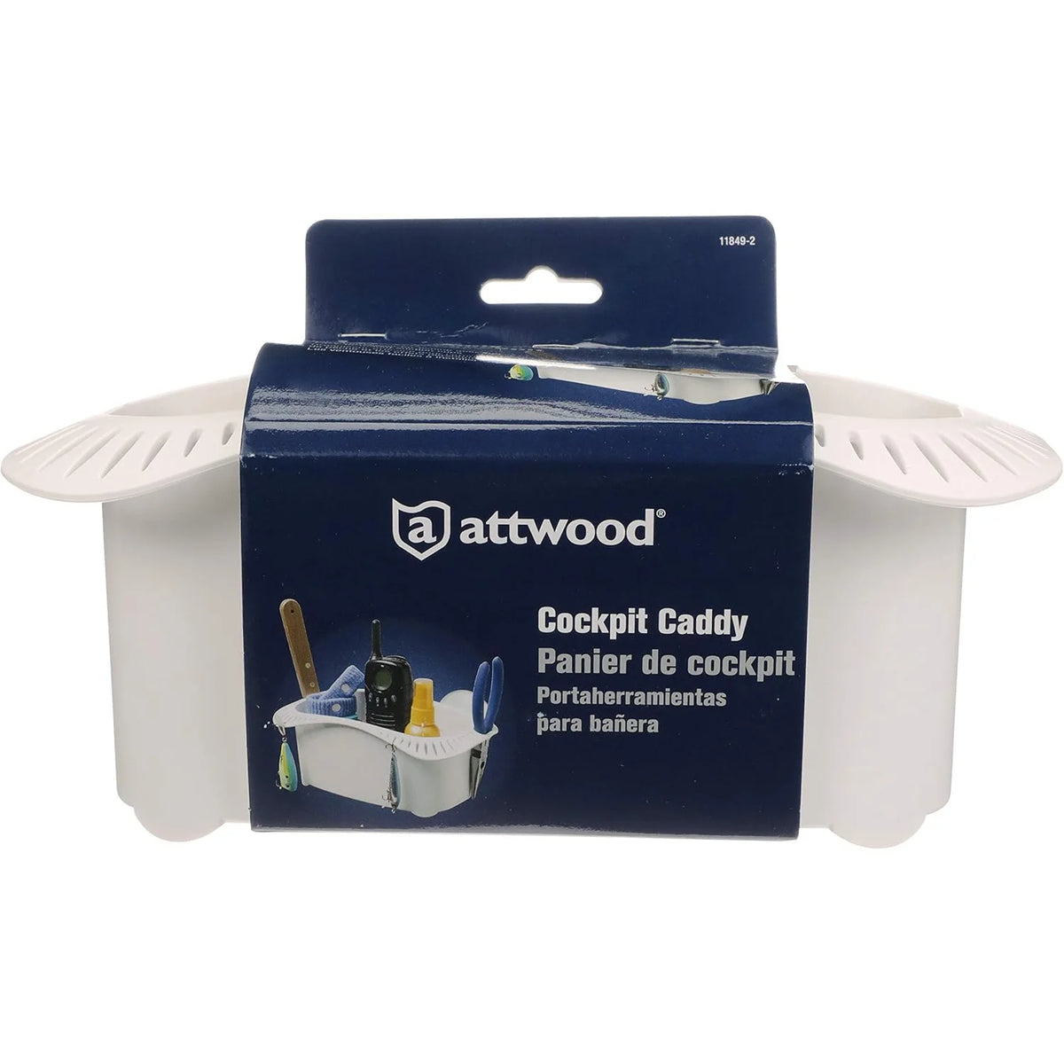 Attwood Marine Cockpit Caddy, Suction or Screw Mount, 22-Lure Storage, White Plastic