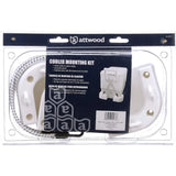 Attwood Marine Cooler Mounting Kit, 4 Corner Brackets, 2 Elastic Cords