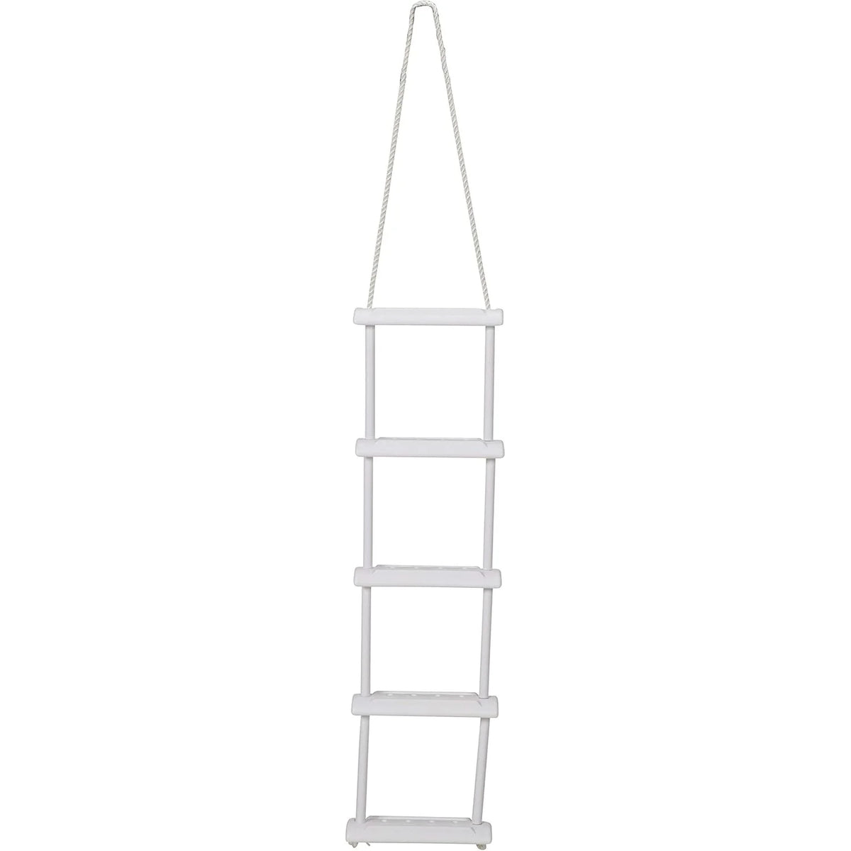 Attwood Marine Rope Ladder, 5-Step, 11-3/4 in Blow-Molded Steps, Cleat or Railing Mount, Fold-Flat
