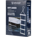 Attwood Marine Rope Ladder, 5-Step, 11-3/4 in Blow-Molded Steps, Cleat or Railing Mount, Fold-Flat