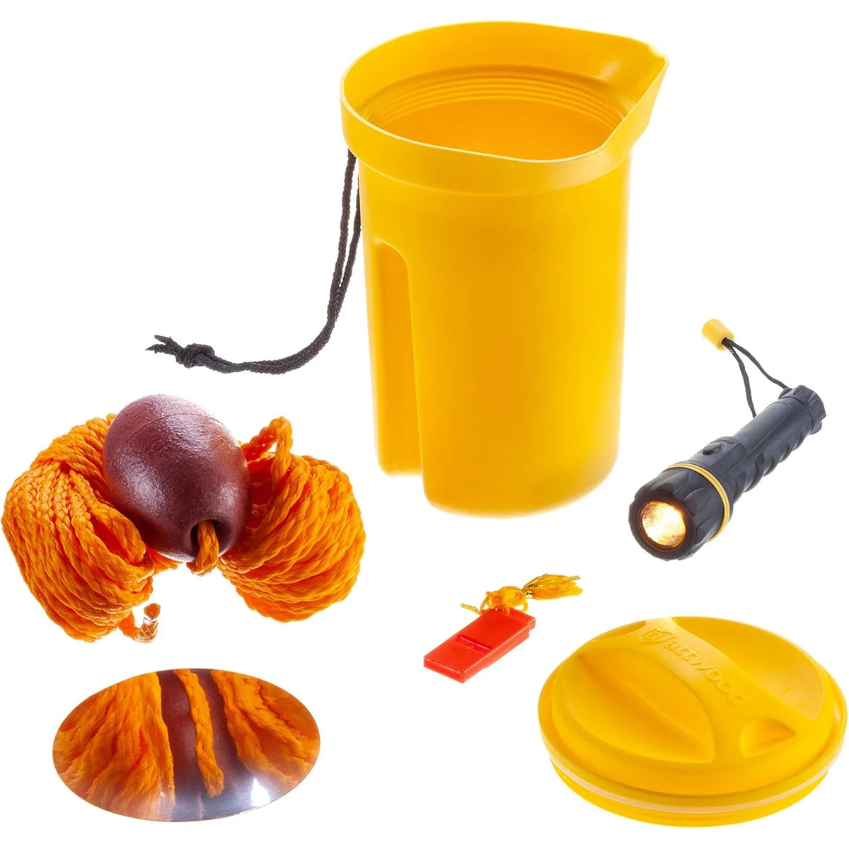 Attwood Marine Bailer Safety Kit, 5-Piece, 50 ft Rope with Float, Waterproof Flashlight
