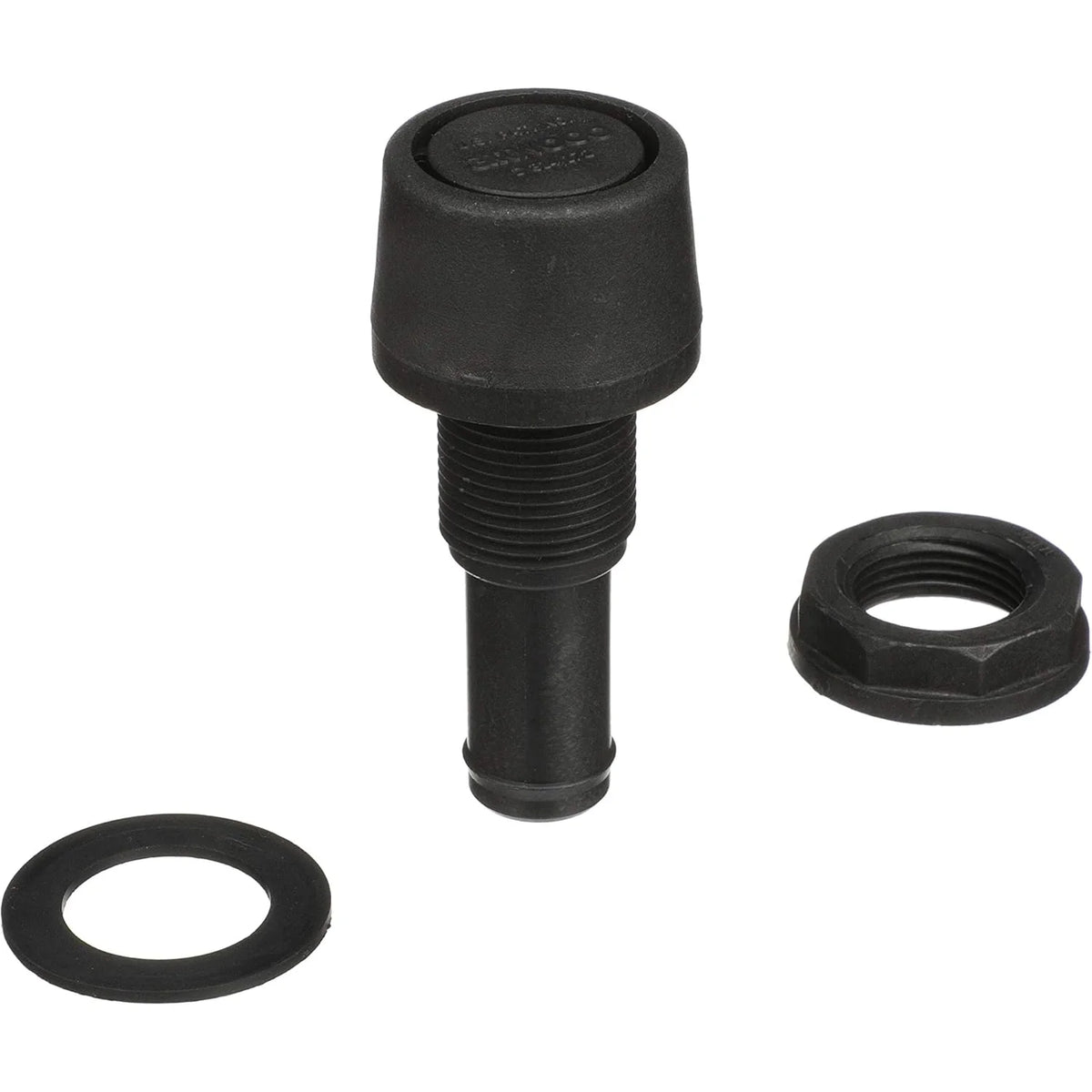 Attwood Marine Straight Fuel Vent, 5/8 in ID Hose, 3/4 in Hole, 7/8 in Max Hull Thickness, Black Polypropylene