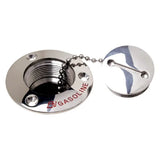 Attwood Marine Deck Fill Replacement Cap and Chain, For 66406, 66407, 66408, 66408C1, 1-3/4 in Cap, 3 in Flange