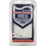 Attwood Marine Braided Nylon Rope, 3/16 in x 100 ft, White