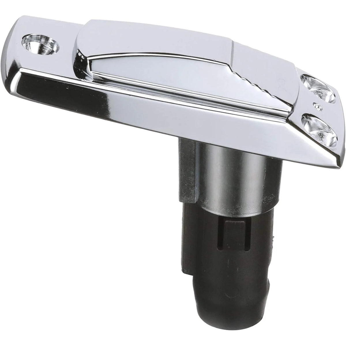 Attwood Marine Rectangle 2-Pin Pole Light Base, For 12 Degree Angled Poles, 12V, Zamak, 4 x 1-5/8 in