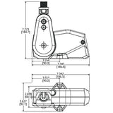 Attwood Marine PowerBase Powered Fold-Down Antenna Base, For 1 in-14 Threaded VHF Antennas, Up to 8 ft