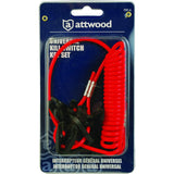 Attwood Marine Kill Switch Keys and Lanyard, For Johnson, Evinrude, Mercury, Yamaha, Suzuki, Tohatsu & Honda, 7-Key Set