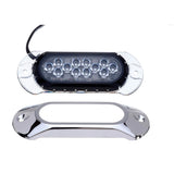 Attwood Marine Light Armor Surface-Mount Underwater LED Light, 12 LEDs, 12/24V DC, 6 in, Sapphire Blue Light