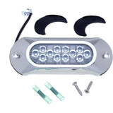 Attwood Marine Light Armor Surface-Mount Underwater LED Light, 12 LEDs, 12/24V DC, 6 in, Sapphire Blue Light