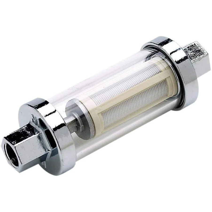 Attwood Marine Outboard Fuel Filter, Universal, Clear Body, For 1/4 in, 5/16 in, 3/8 in Fuel Lines