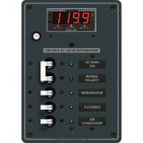 Blue Sea Systems AC Main + 3 Positions Circuit Breaker Panel, 120V AC, 30A Main, Digital Multimeter