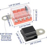 Blue Sea Systems ST-Blade Battery Terminal Mount Fuse Block Kit, 4-Circuit, ATO/ATC, 32V DC, 30A Per Circuit