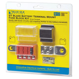 Blue Sea Systems ST-Blade Battery Terminal Mount Fuse Block Kit, 4-Circuit, ATO/ATC, 32V DC, 30A Per Circuit